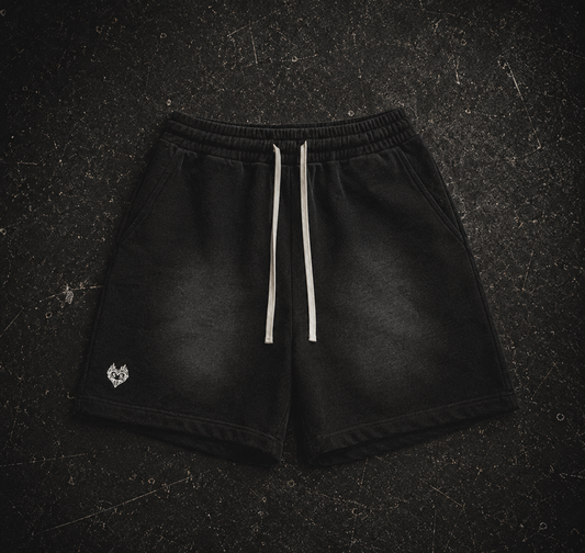 Sun Fade Raw Edge Cotton Shorts