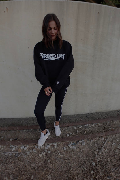 Forged Unit Logo Essential Fleece Mock-Neck Crew Sweatshirt