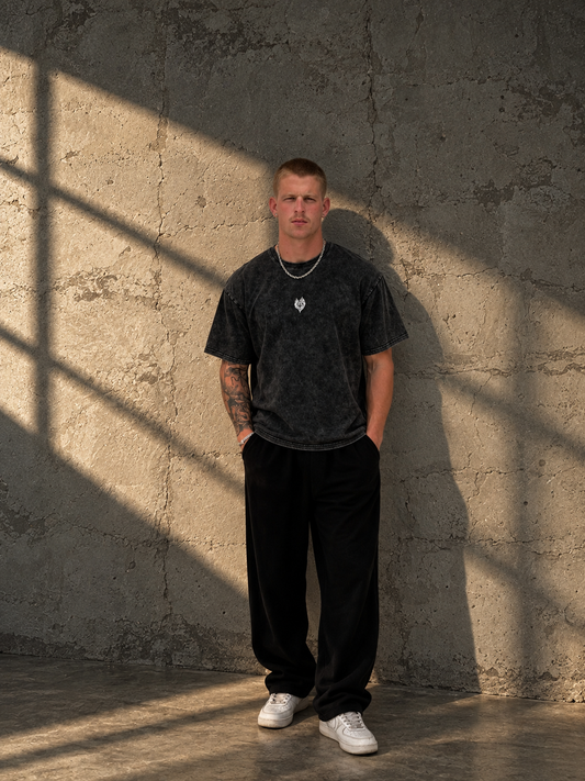 Unisex Vintage Washed Barrel Leg Sweatpants