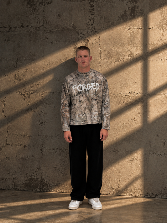 Snow Washed Raw Edge Sweatpants