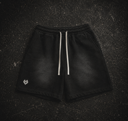 Sun Fade Raw Edge Cotton Shorts
