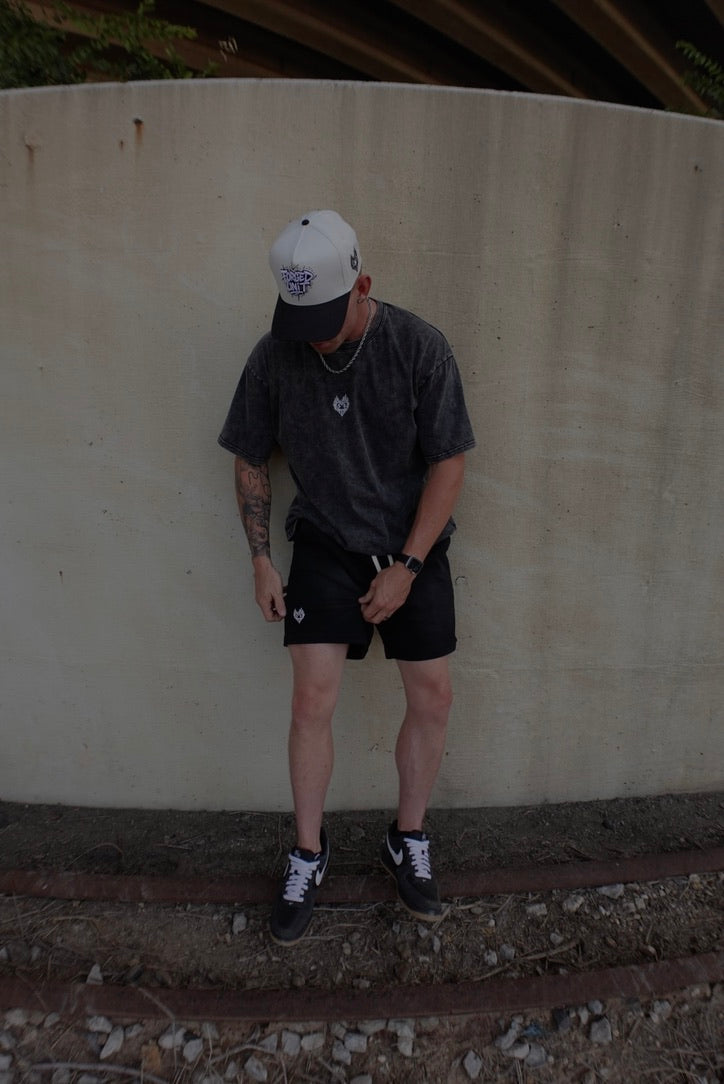 Sun Fade Raw Edge Cotton Shorts