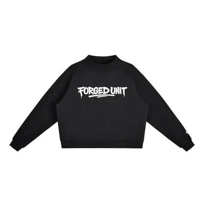 Forged Unit Logo Essential Fleece Mock-Neck Crew Sweatshirt